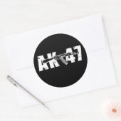 Sticker Rond AK-47 Kalashnikov Droits des armes à fusil (Enveloppe)