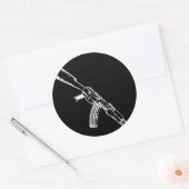 Sticker Rond AK-47 Kalashnikov Propriétaire de fusils AK47 (Enveloppe)