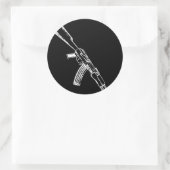 Sticker Rond AK-47 Kalashnikov Propriétaire de fusils AK47 (Sac)