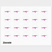 Sticker Rond AK-47 rose (Feuille)