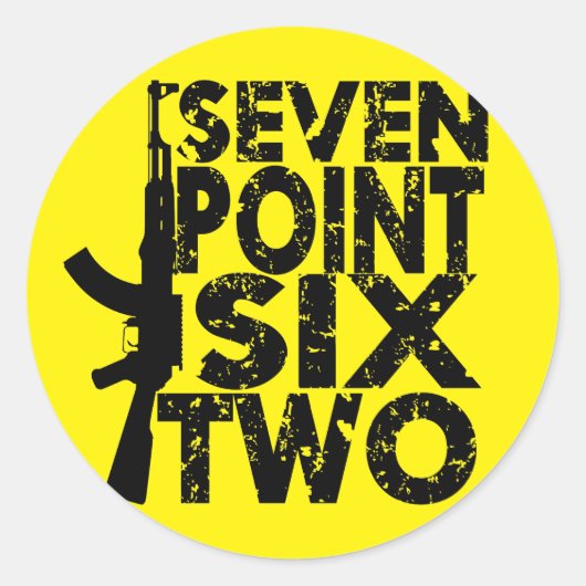 Sticker Rond AK-47 Sept Points Six Deux (Devant)
