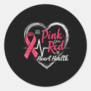 Sticker Rond Aka Pink devient rouge Coeur Santé Costume de sens