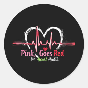 Sticker Rond Aka Pink devient rouge Coeur Santé Costume de sens