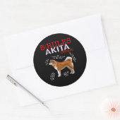 Sticker Rond Akita Dog | 5 Règles Propriétaire de chien Akita (Enveloppe)
