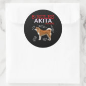 Sticker Rond Akita Dog | 5 Règles Propriétaire de chien Akita (Sac)