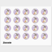 Sticker Rond Akita Witch (Feuille)