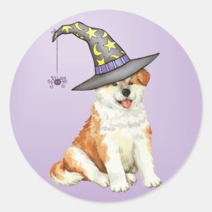Sticker Rond Akita Witch