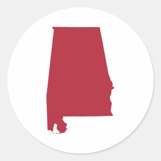 Sticker Rond Alabama en rouge (Devant)