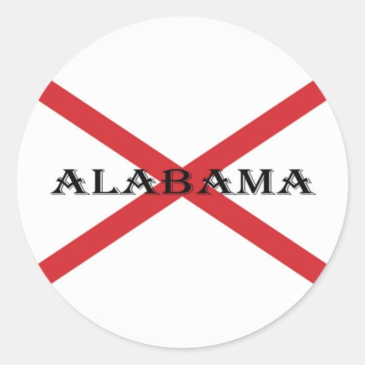 Sticker Rond Alabama et drapeau (Devant)