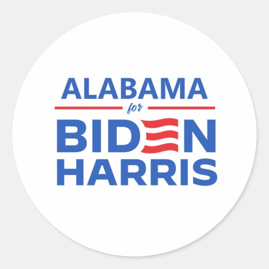 Sticker Rond Alabama pour Biden Harris (Devant)