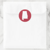 Sticker Rond Alabama rouge et blanc (Sac)