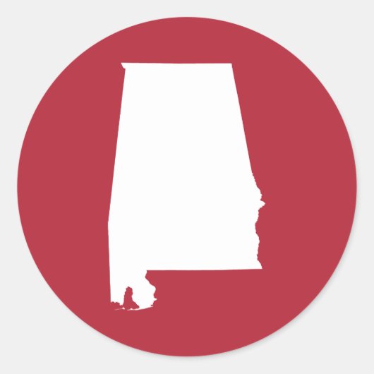 Sticker Rond Alabama rouge et blanc (Devant)
