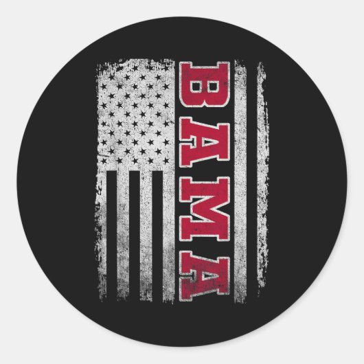 Sticker Rond Alabama Throwback Patriotic Flag Design For Men Wo (Devant)