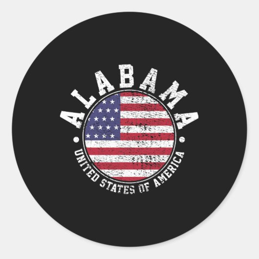 Sticker Rond Alabama Vintage (Devant)