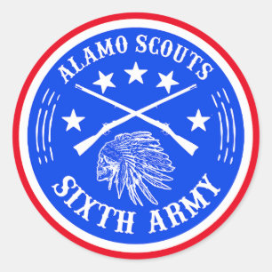 STICKER ROND ALAMO SCOUTS 6E LOGO DE L'ARMÉE