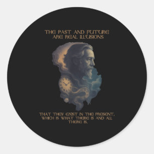 Sticker Rond Alan Watts Horloge Temps Illusion Horloge Cosmique