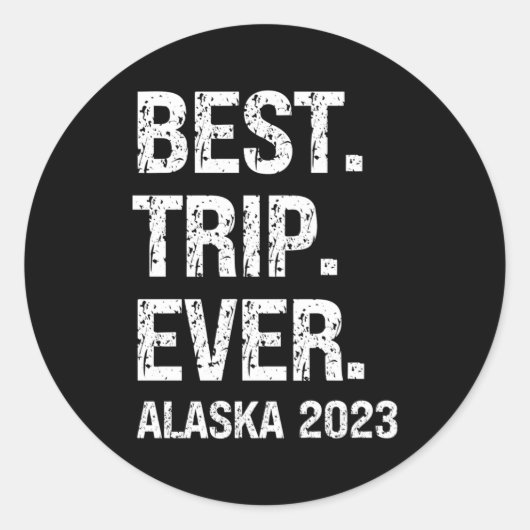 Sticker Rond Alaska 2023 Alaska Vacation 2023 Visite familiale (Devant)