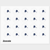Sticker Rond Alaska en bleu et or (Feuille)