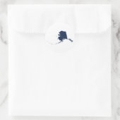 Sticker Rond Alaska en bleu et or (Sac)