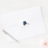 Sticker Rond Alaska en bleu et or (Enveloppe)
