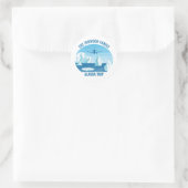 Sticker Rond Alaska Famille Vacances Custom Blue Glacier (Sac)