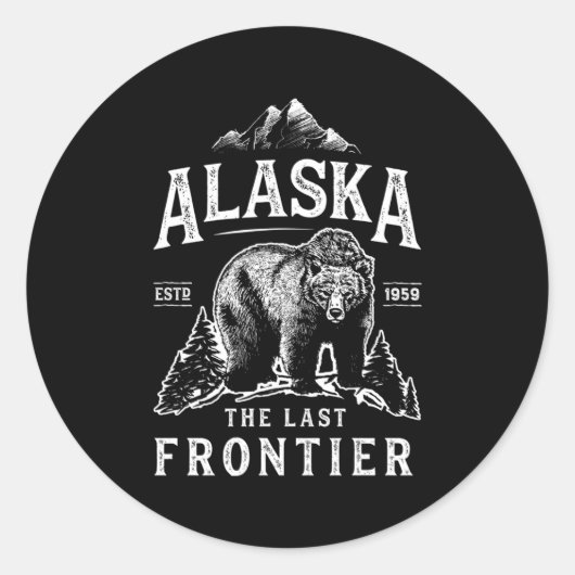 Sticker Rond Alaska La Dernière frontière de l'ours (Devant)