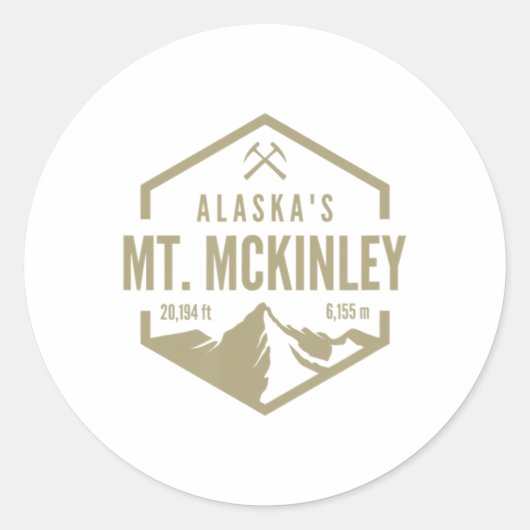 Sticker Rond Alaska Mt McKinley (Devant)