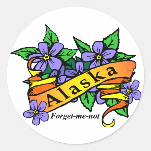 Sticker Rond Alaska Ne M'Oublie Pas (Devant)