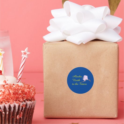 Sticker Rond Alaska Nord vers l'avenir (Fête)