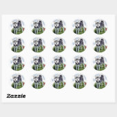 Sticker Rond Alaskan Klee Kai Art (Feuille)