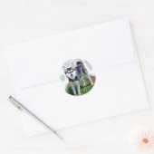 Sticker Rond Alaskan Klee Kai Art (Enveloppe)