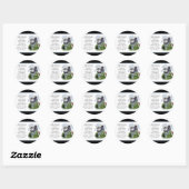 Sticker Rond Alaskan Klee Kai Cadfts (Feuille)