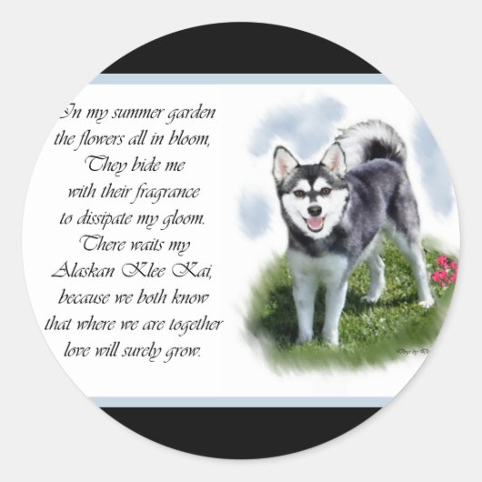 Sticker Rond Alaskan Klee Kai Cadfts (Devant)