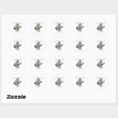 Sticker Rond Alaskan Malamute papa 2 (Feuille)