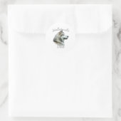 Sticker Rond Alaskan Malamute papa 2 (Sac)