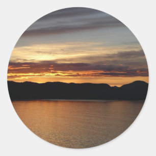 Sticker Rond Alaskan Sunset II Belle photographie de l'Alaska