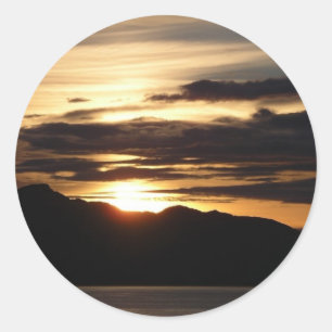 Sticker Rond Alaskan Sunset III Belle photographie de l'Alaska