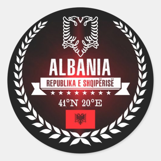 Sticker Rond Albanie (Devant)