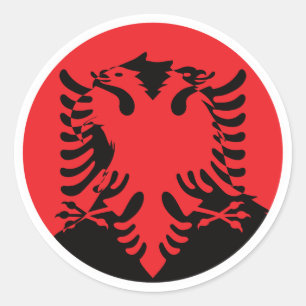 Sticker Rond Albanie Aigle doré drapeau national albanais des a