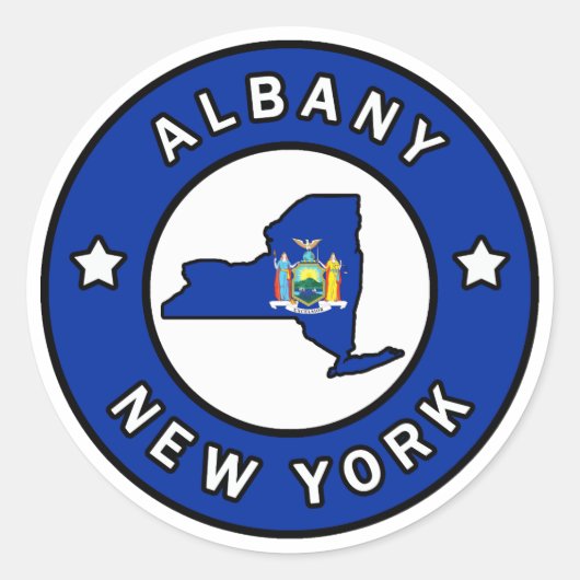 Sticker Rond Albany New York (Devant)