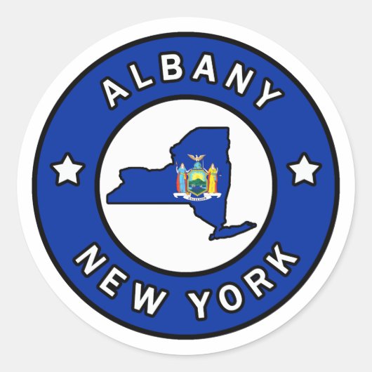 Sticker Rond Albany New York (Devant)