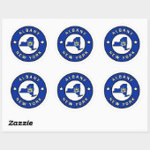 Sticker Rond Albany New York (Feuille)