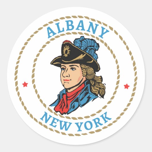Sticker Rond Albany New York (Devant)