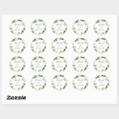 Sticker Rond Albâtre | Mariage de couronne botanique (Feuille)