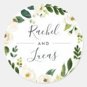 Sticker Rond Albâtre | Mariage de couronne botanique (Devant)