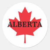 Sticker Rond Alberta avec Maple Leaf (Devant)