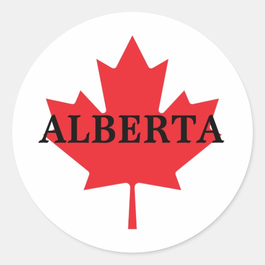 Sticker Rond Alberta avec Maple Leaf (Devant)