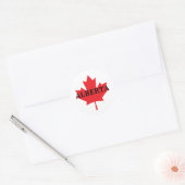 Sticker Rond Alberta avec Maple Leaf (Enveloppe)