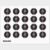 Sticker Rond Album d'enregistrement vinyle du drapeau britanniq (Feuille)