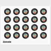Sticker Rond Album musical Retro Vinyl Record (Feuille)